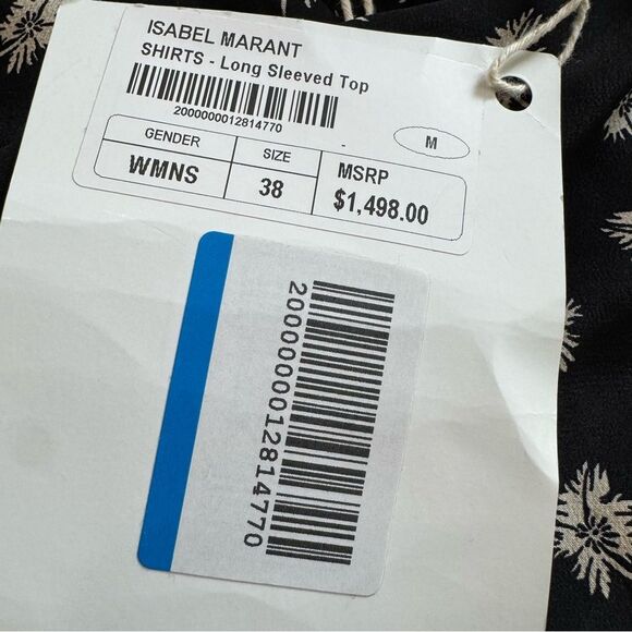 Isabel Marant Ceciline Silk Long Sleeve Top Mock Neck Floral US 6‎ New $1498 - Picture 7 of 15